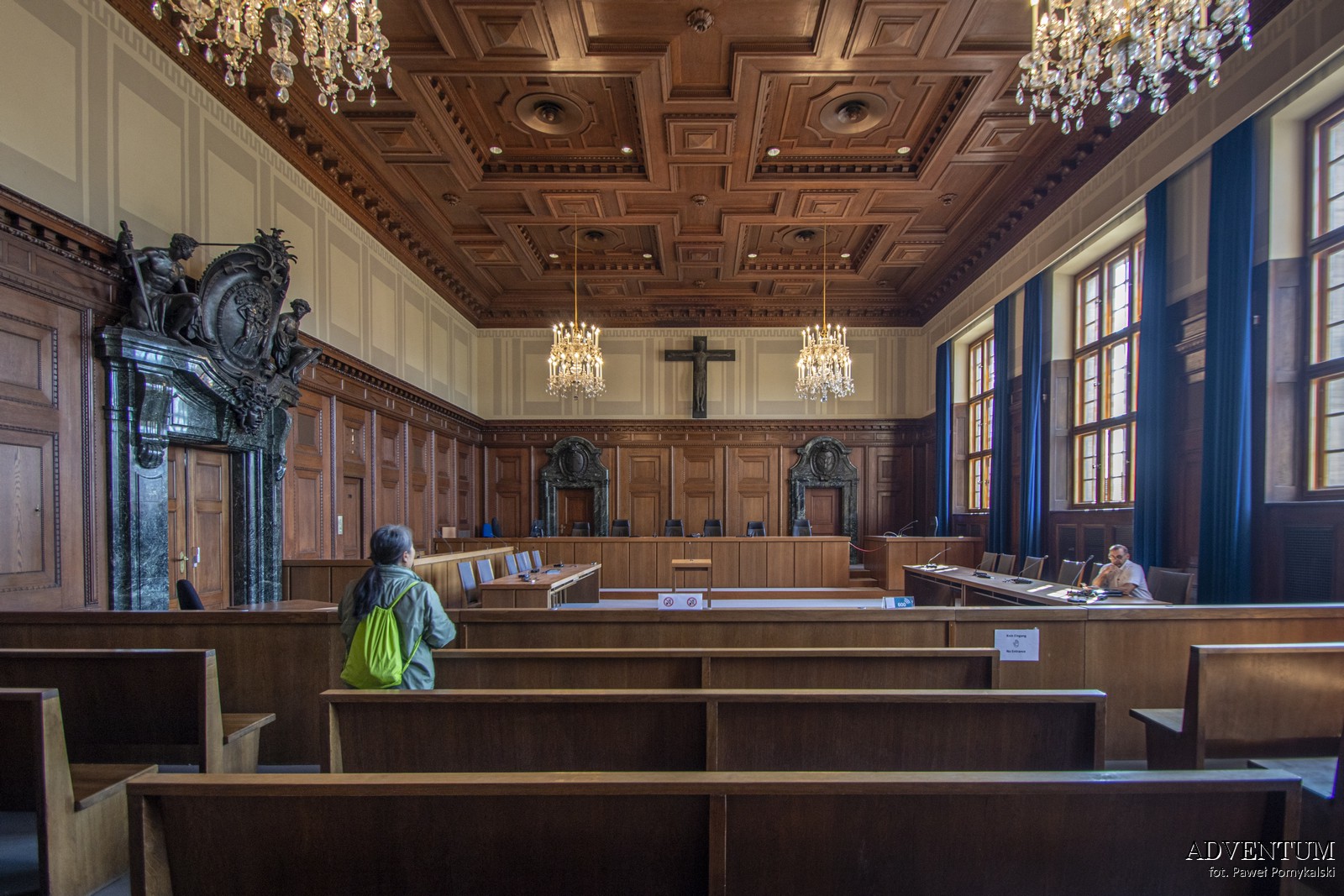 Pałac Sprawiedliwości w Norymberdze, sala rozpraw, wnętrze, atrakcje Norymbergi 